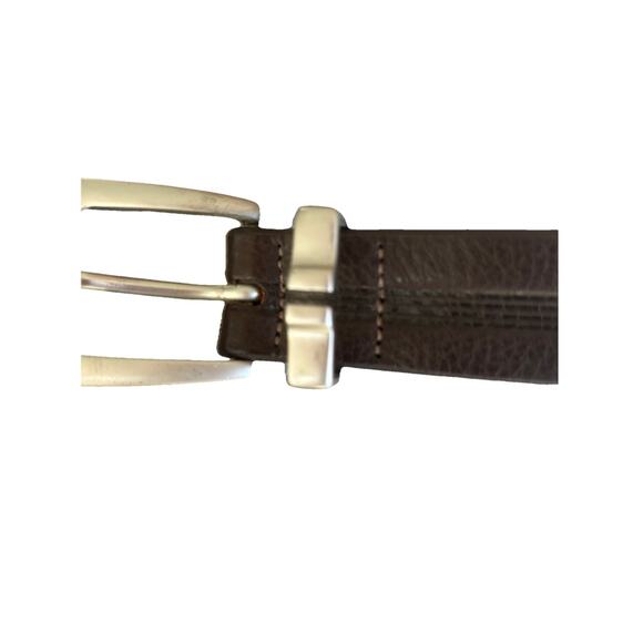 DESCENTE genuine leather belt 40 cuir verified Golf Casual Dress Western Brown - Picture 6 of 9